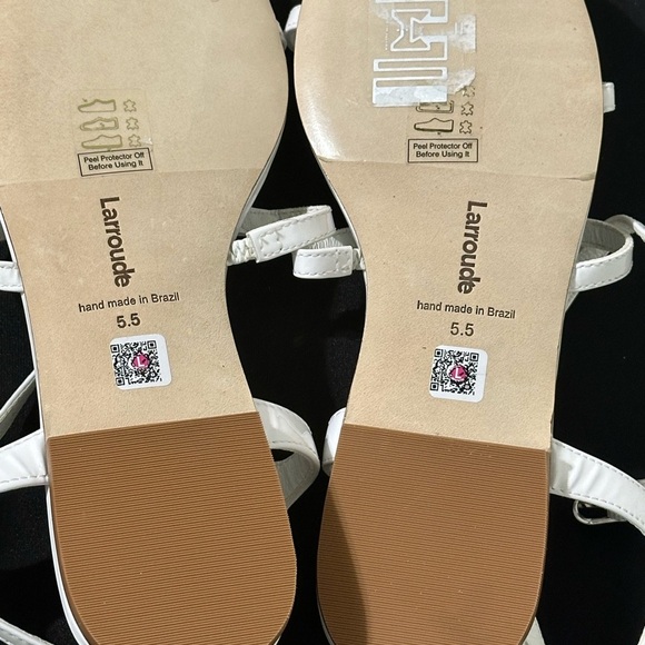 Larroude White Strappy Sandals Size 5.5 - Picture 8 of 8